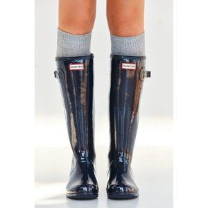 Navy Original High Gloss Waterproof Boot - US 7